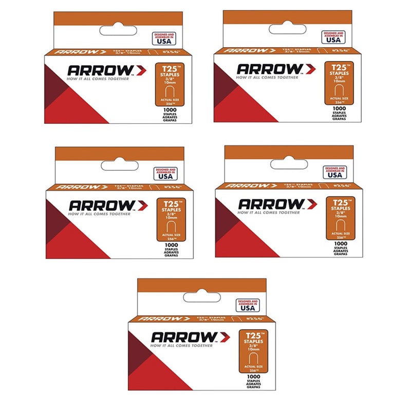 Arrow Fastener 256 Genuine T25 3/8-Inch Staples - 5 Pack